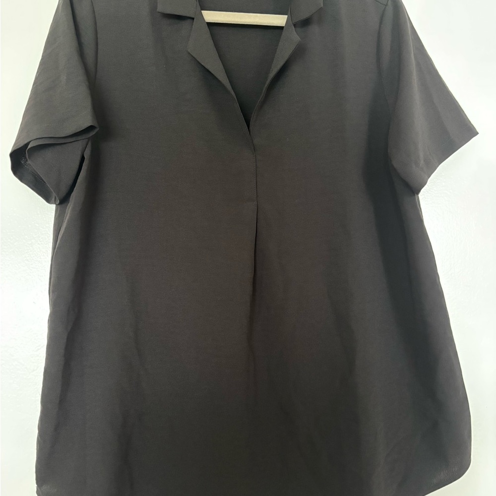 Hilary Radley Charcoal Button Down Shirt